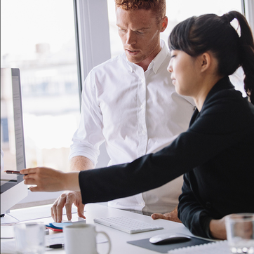 Man and woman office workers